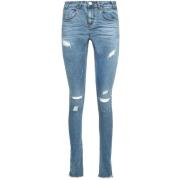 One Teaspoon Denim Skinny Jeans med Distressed Detaljer Blue, Dam