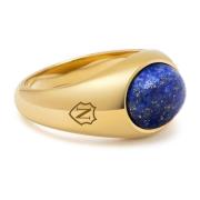 Nialaya Gold Oval Signet Ring with Blue Lapis Yellow, Herr