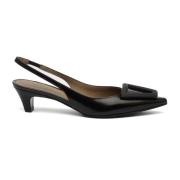 Roberto Festa Svart Läder Slingback Dorien Skor Black, Dam