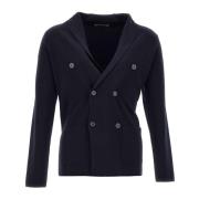 Filippo De Laurentiis Mäns Merinoull Cardigan Blazer Blue, Herr