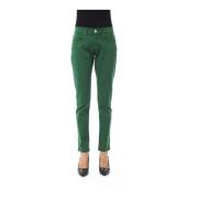 Byblos Slim Fit Byxor Fram- och Bakfickor Green, Dam