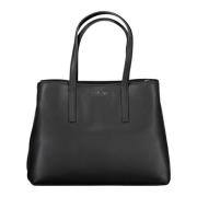 Calvin Klein Svart Polyester Handväska med 2 Handtag Black, Dam