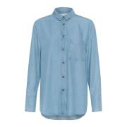 InWear Ljusblå Denim Skjortblus Blue, Dam