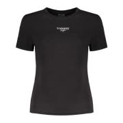 Tommy Hilfiger Kortärmad Logotryck T-shirt Svart Black, Dam