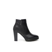 Nerogiardini Studded Läder Ankelboots Dragkedja Stängning Black, Dam