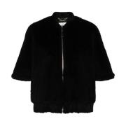 Max Mara Svart Teddy Bomberjacka Black, Dam