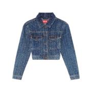 Diesel Blå Jeansjacka Stilren Blue, Dam