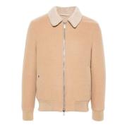 Eleventy Beige Ull Shearling Jacka Beige, Herr