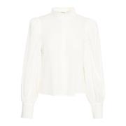 Karen by Simonsen Frill Shirt Bright White Feminine Blouse White, Dam