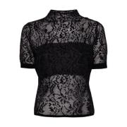 Twinset Svart Jacquard Tröja Black, Dam