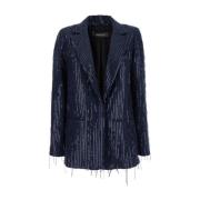 Federica Tosi Paljett Blazer Jackor Blue, Dam