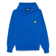 Barrow Blå Hoodie med Smile Detalj Blue, Herr