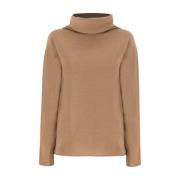 Le Tricot Perugia Elegant Turtleneck Jumper Brown, Dam