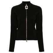 JW Anderson Svart Zip-Up Cardigan Black, Dam