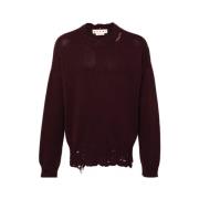 Marni Burgundy Crew Neck Sweater Red, Herr