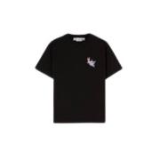 Off White Avslappnad Bomull T-shirt Black, Dam