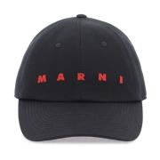 Marni Broderad Logobasebollkeps Black, Unisex