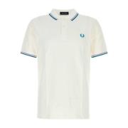 Fred Perry Vit Piquet Polo Shirt White, Herr