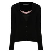 Alberta Ferretti Fantasi Svart Stickad Topp Black, Dam