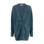 Patrizia Pepe Stickad Cardigan, C964 Petrol Blue Blue, Dam