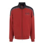 Emporio Armani EA7 Bordeaux Sweater Zip Logo Collection Red, Herr