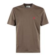 Ami Paris Avslappnad Bomull T-shirt Brown, Herr