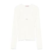 Twinset Vit Sweatshirt Aw24 White, Dam