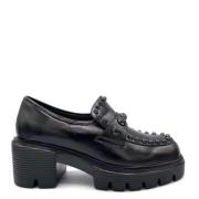 Jeannot Studded Leather Closed Shoe Black Black, Dam