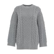 Kaos Grå Stickat Aw24 Gray, Dam