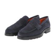 Santoni Klassiska lädermoccasiner Blue, Herr