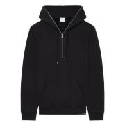 Courrèges Svart Zippad Fleece Hoodie Black, Herr