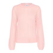 Saint Tropez Crescentsz Pullover Stickad Tender Touch Pink, Dam