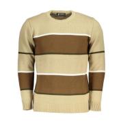 U.s. Polo Assn. Mäns Crew Neck Sweater Kontrastdetaljer Beige, Herr