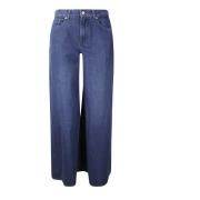 7 For All Mankind Vida Stretch Denim Byxor Blue, Dam