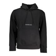 Calvin Klein Herr Huvtröja i Fleece med Brodyr Black, Herr