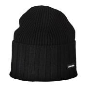 Calvin Klein Herr Svart Beanie Mössa med Kontrastdetaljer Black, Herr