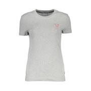 Guess Grå Organisk Logo Print T-shirt Gray, Dam