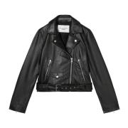 Marc O'Polo Biker läderjacka regular Black, Dam