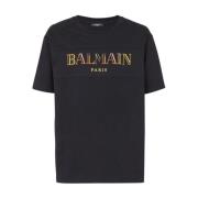 Balmain Svarta T-shirts & Polos för Män Black, Herr