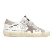 Golden Goose Stiliga Nappa Suede Stjärna Häl Sneakers White, Dam