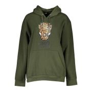 Cavalli Class Grön hoodie med logotyptryck Green, Dam