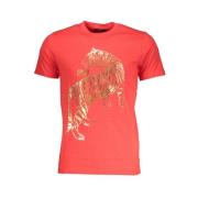 Cavalli Class Röd Bomull Logo Print T-shirt Red, Herr