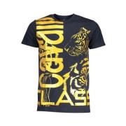 Cavalli Class Blå Bomull Logo Print T-shirt Blue, Herr