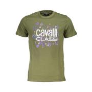 Cavalli Class Grön Bomull Tryckt Logotyp T-shirt Green, Herr