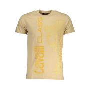 Cavalli Class Beige Bomull Logo Print T-shirt Beige, Herr