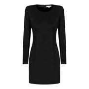 Patrizia Pepe Svart Bodycon Klänning med Varumärkeslogotyp Black, Dam