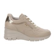 Nerogiardini Lädersneakers för Kvinnor Beige, Dam