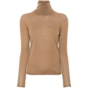 Max Mara Klassisk Jersey med Uppvikt Brown, Dam