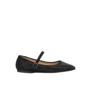 ALMA EN PENA Glitter Ballerina Platta Skor Black, Dam