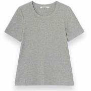 Graumann Rib Tee Bomull T-shirt Gray, Dam